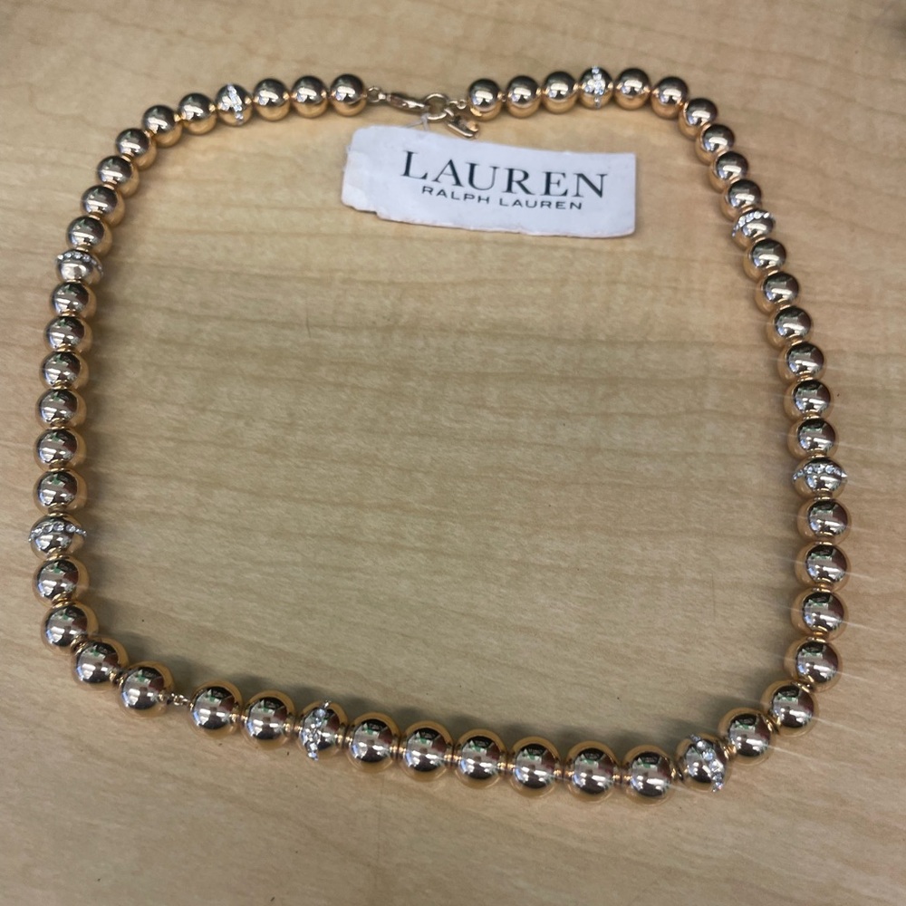 Lauren Ralph Lauren  Gold Two-Tone Beaded Necklace. New with tags. Retail$78